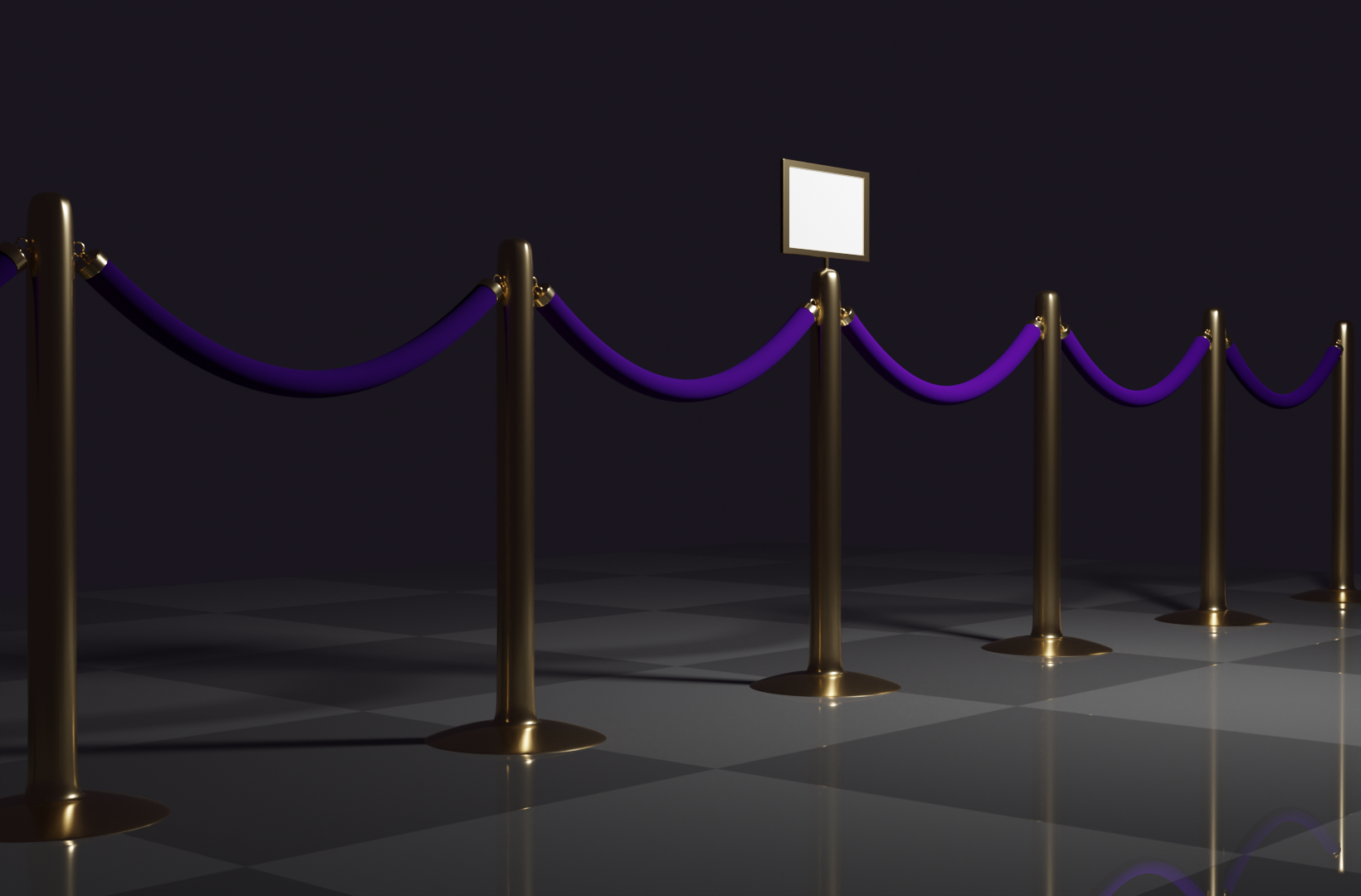 Brass Stanchions with Velvet Ropes & Sign preview image 2